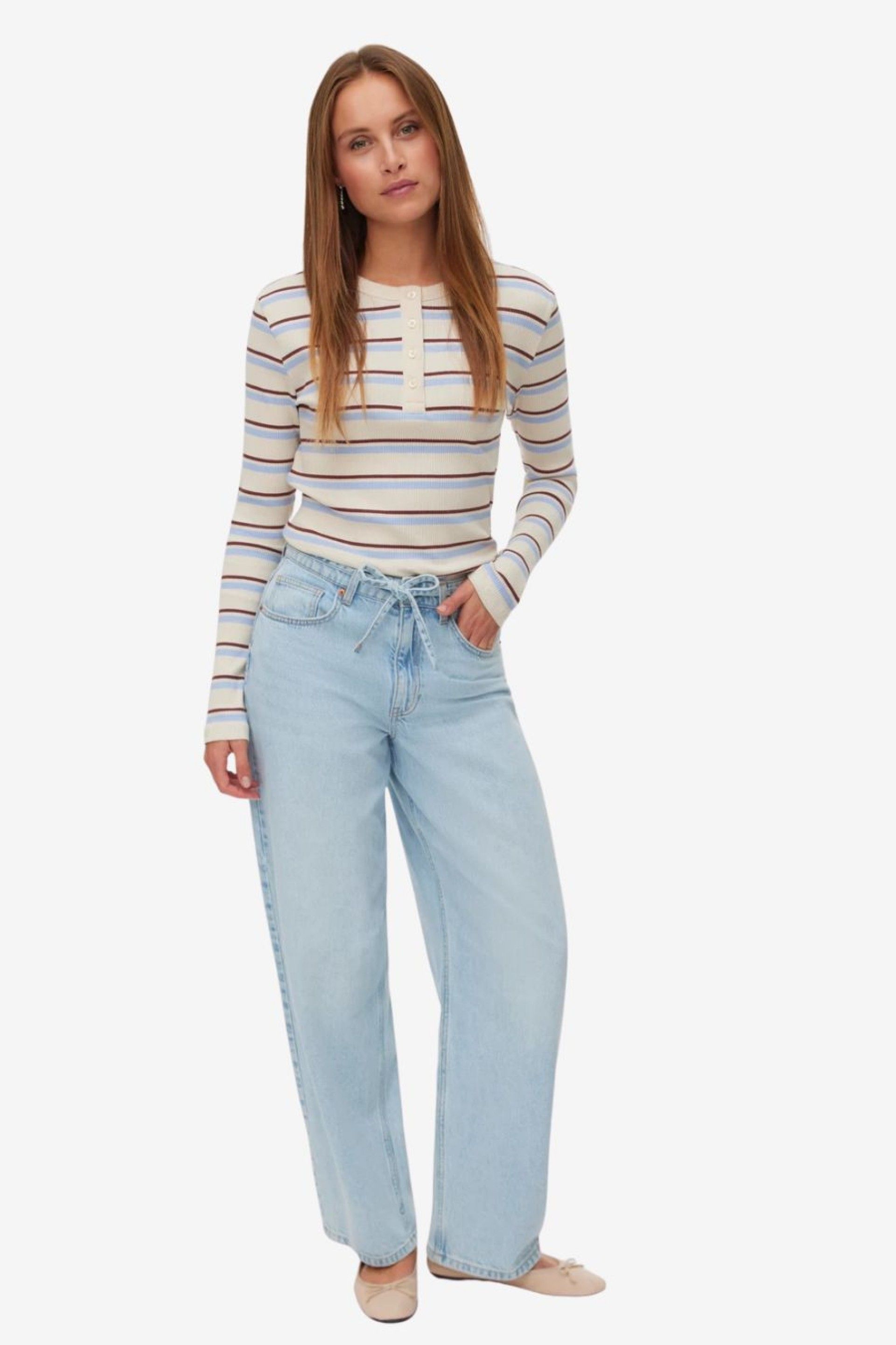 Vero Moda Estelle Calça Jeans Barrel Mulher