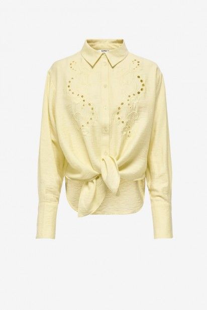 ONLY Birona Blusa Linho Bordada Mulher