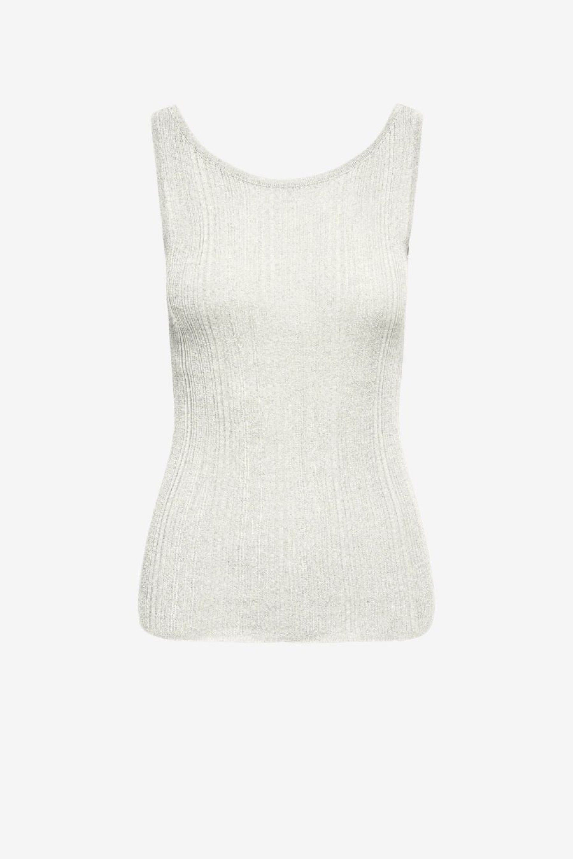 ONLY Anna Glitter Revers Rib Top Mulher