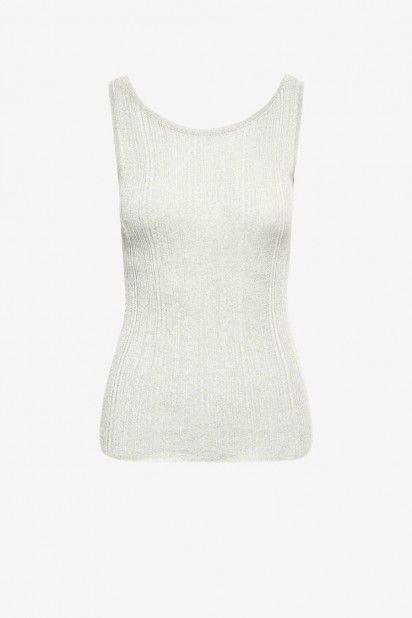 ONLY Anna Glitter Revers Rib Top Mulher ONLY Anna Glitter Revers Rib Top Mulher