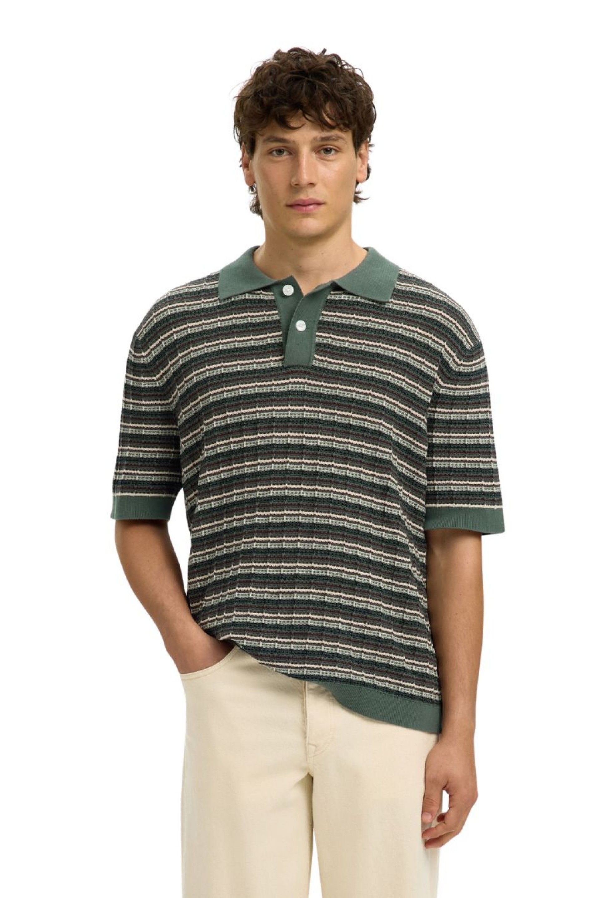 Polo Malha Homem Dane Stripes Selected