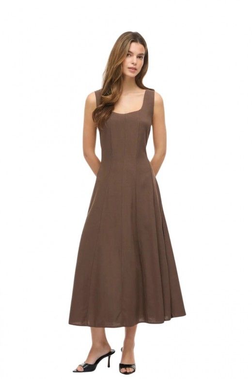 VILA Lineena Vestido Midi de Alças Mulher VILA Lineena Vestido Midi de Alças Mulher