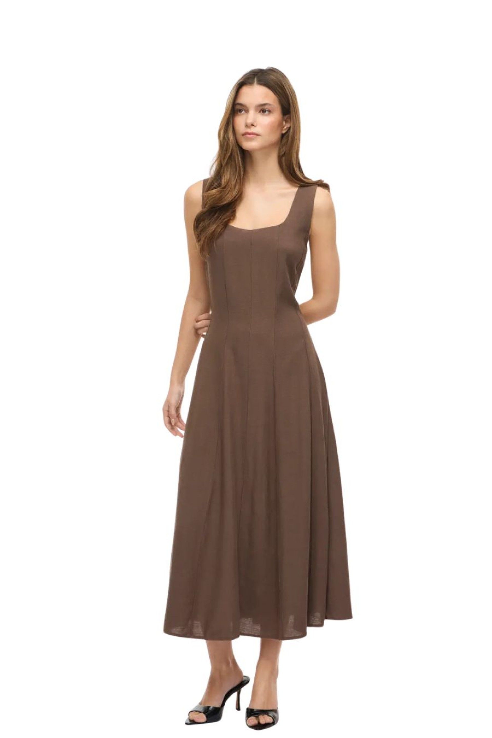 VILA Lineena Vestido Midi de Alças Mulher