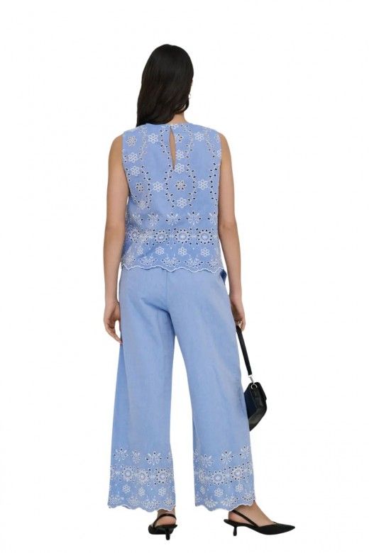Calça Mulher Marina Bordado JDY Only Calça Mulher Marina Bordado JDY Only