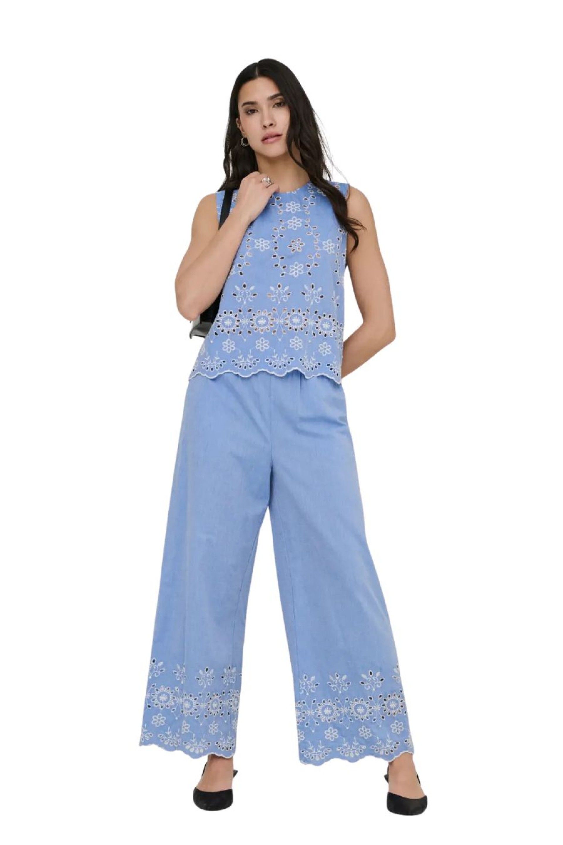 Calça Mulher Marina Bordado JDY Only