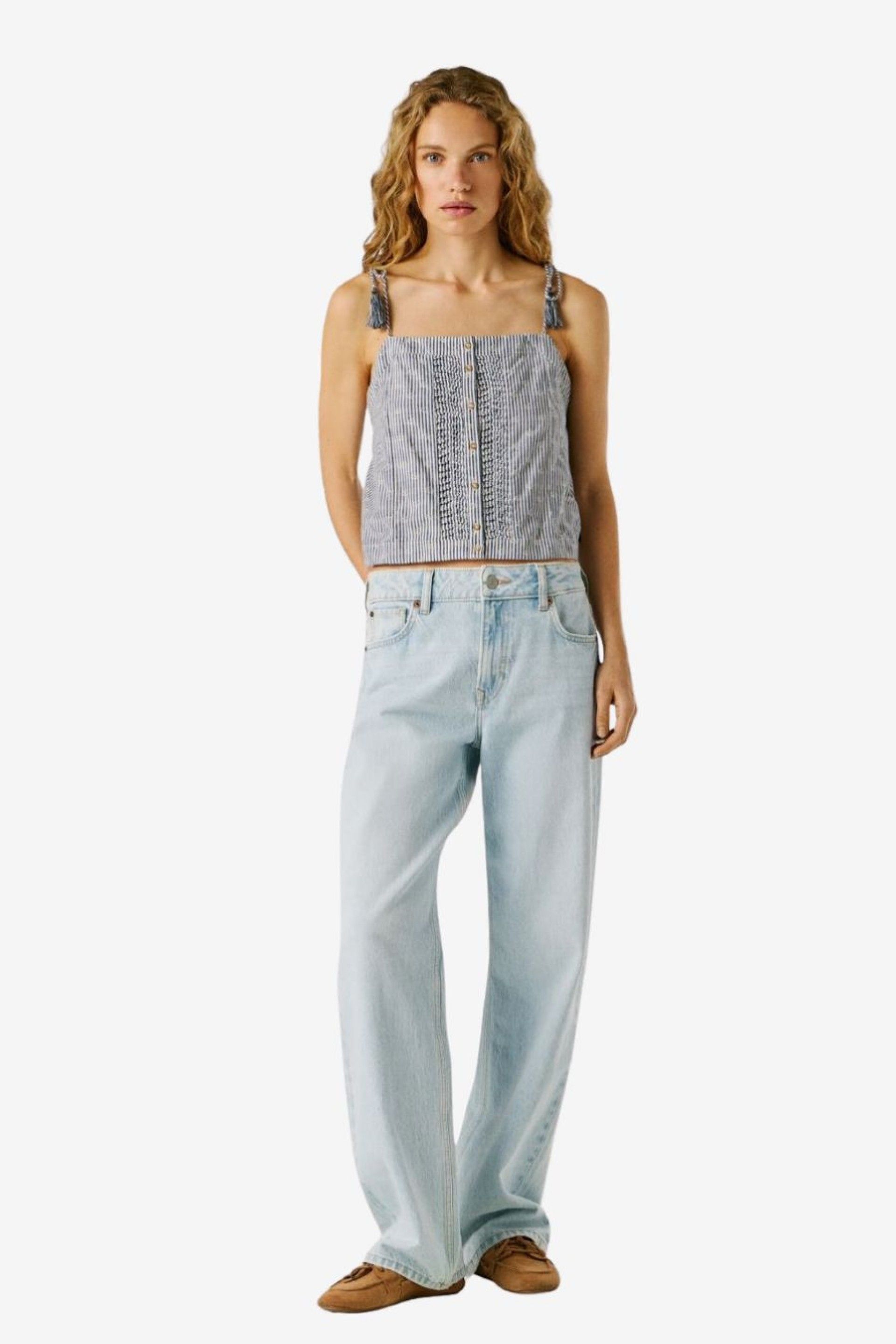 Pepe Jeans Agny Top Alças Riscas Mulher