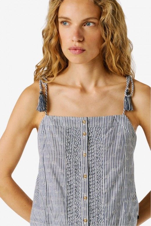 Pepe Jeans Agny Top Alças Riscas Mulher Pepe Jeans Agny Top Alças Riscas Mulher