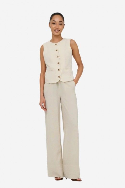 Cal�a Mulher JDY Cara Linen Palazzo