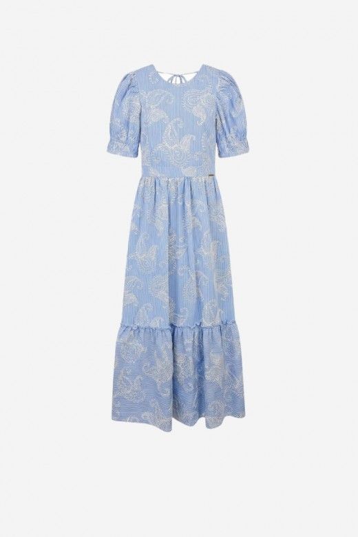 Vestido Scripta com Riscas e Bordado Vestido Scripta com Riscas e Bordado