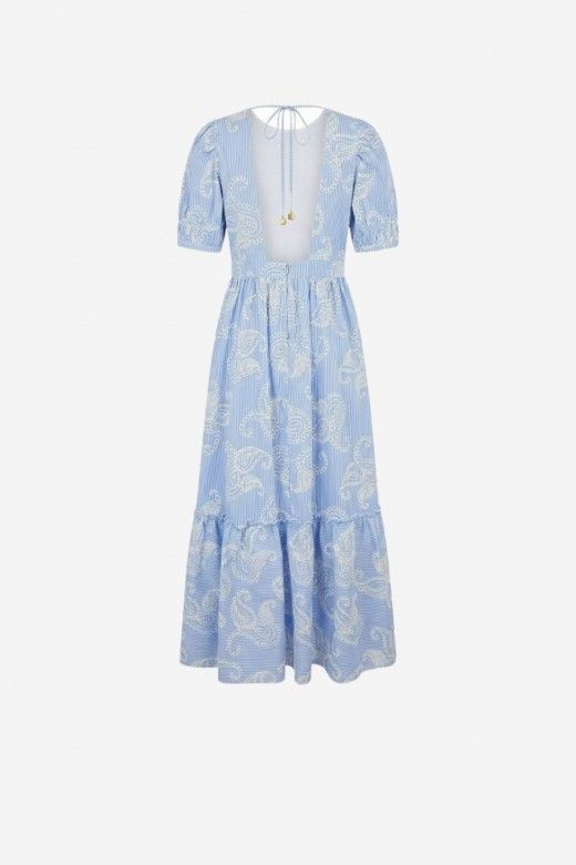 Vestido Scripta com Riscas e Bordado Vestido Scripta com Riscas e Bordado