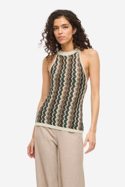 Top Vila Ember Halterneck S/L Malha Top Vila Ember Halterneck S/L Malha