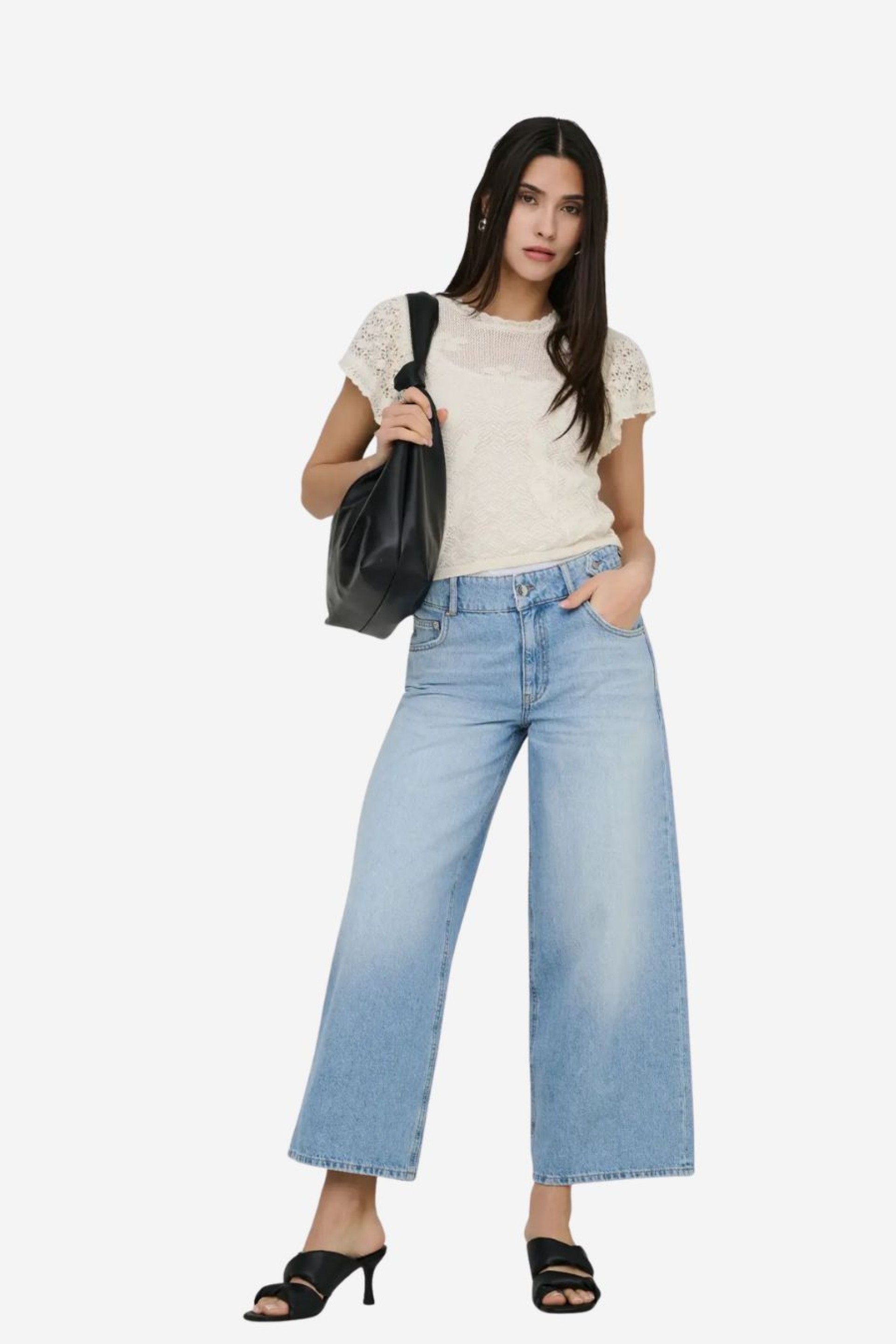Calça Jeans Only Loran Reg Wide
