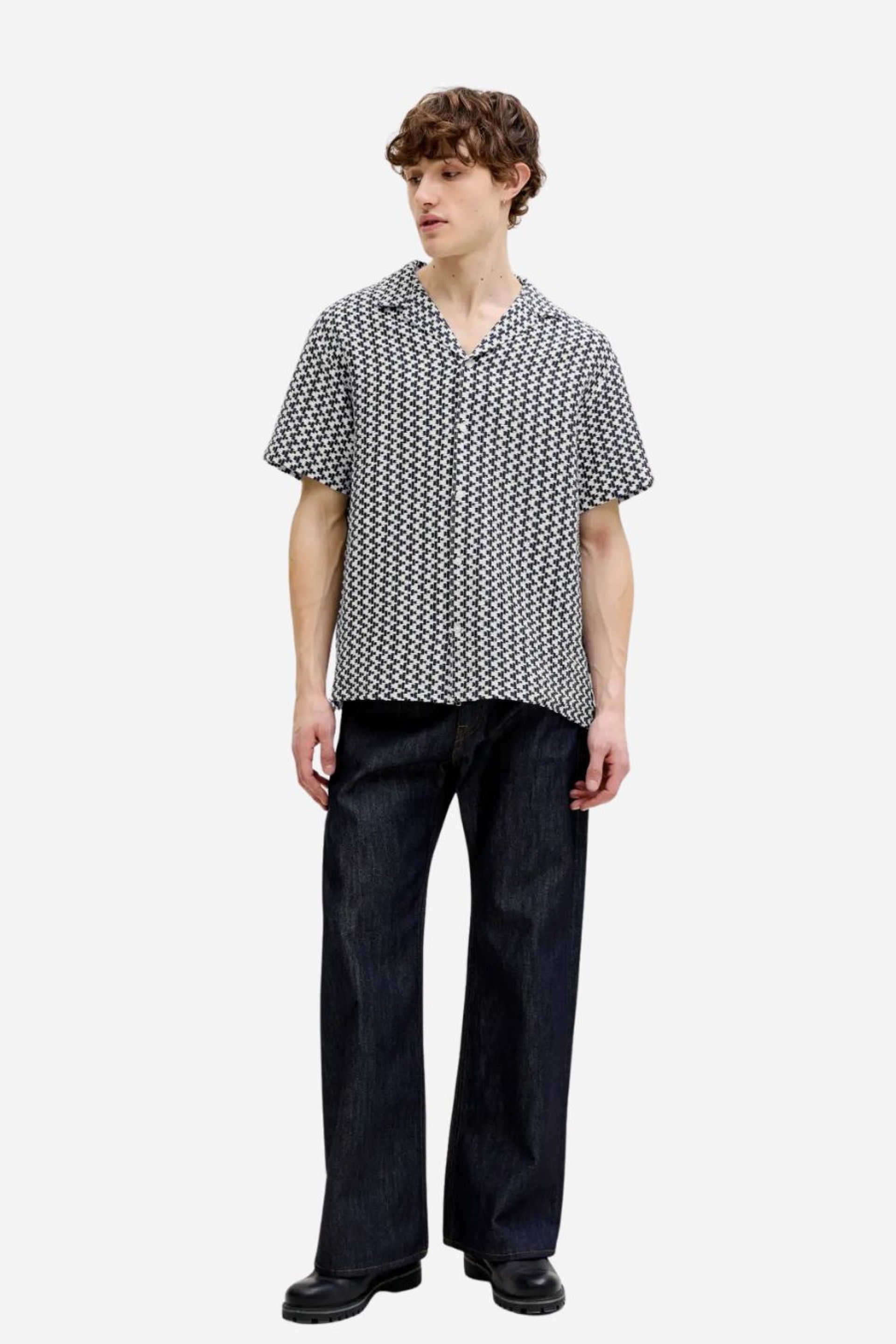 Camisa Jack Jones Montauk Crochet manga curta