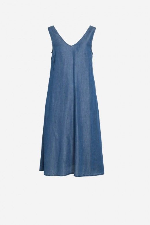 Vestido Vila Jeans Tencel Tevira SL Midi Vestido Vila Jeans Tencel Tevira SL Midi