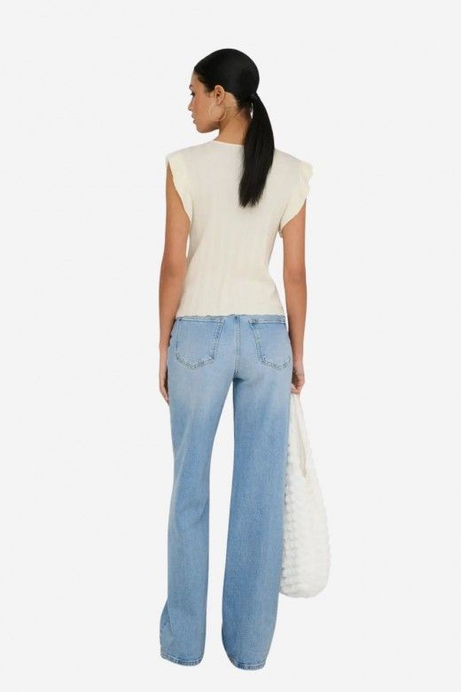 Blusa Malha S/L Nelly V Folhos Blusa Malha S/L Nelly V Folhos