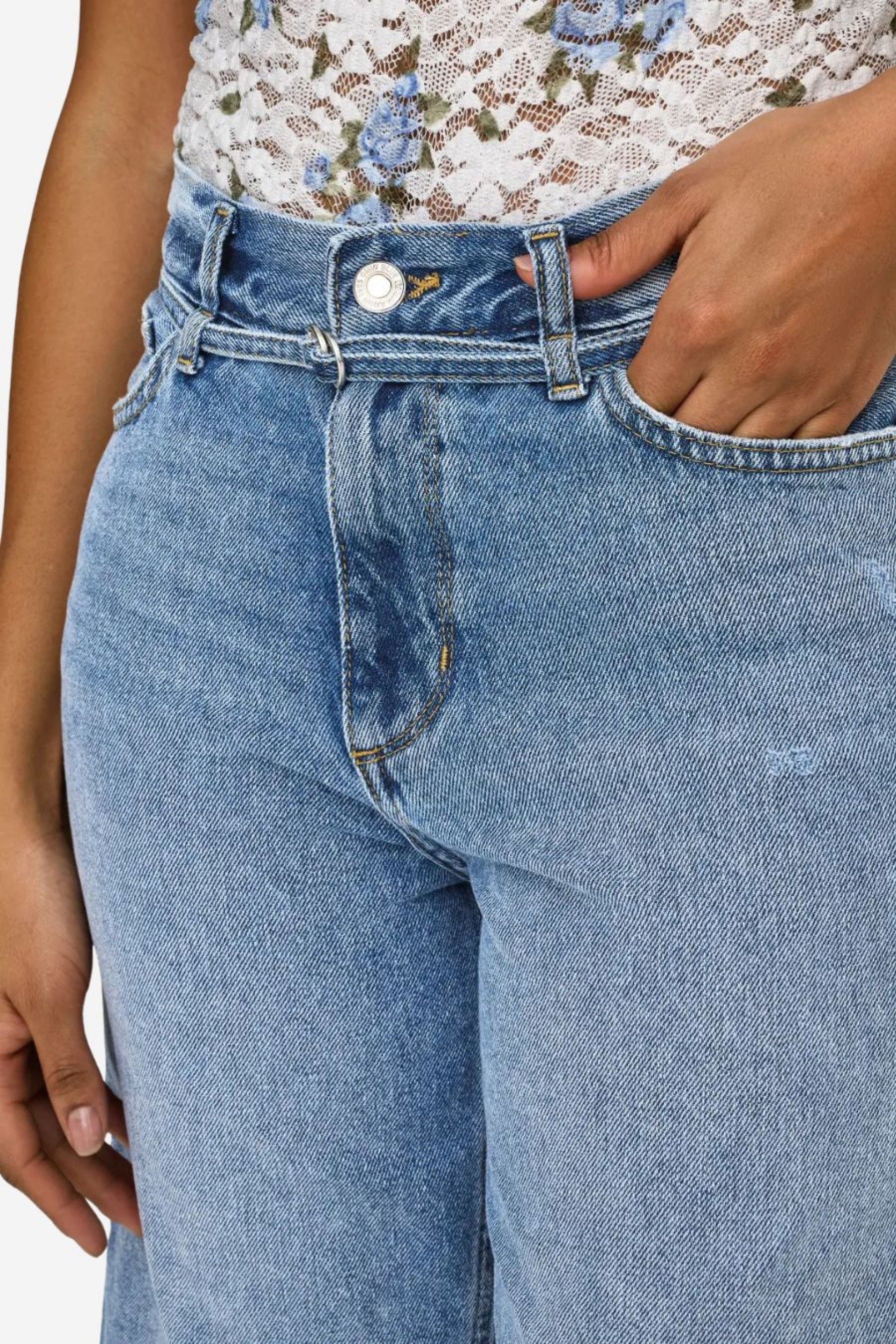 Calção Only Jeans Ella MW Long Shorts