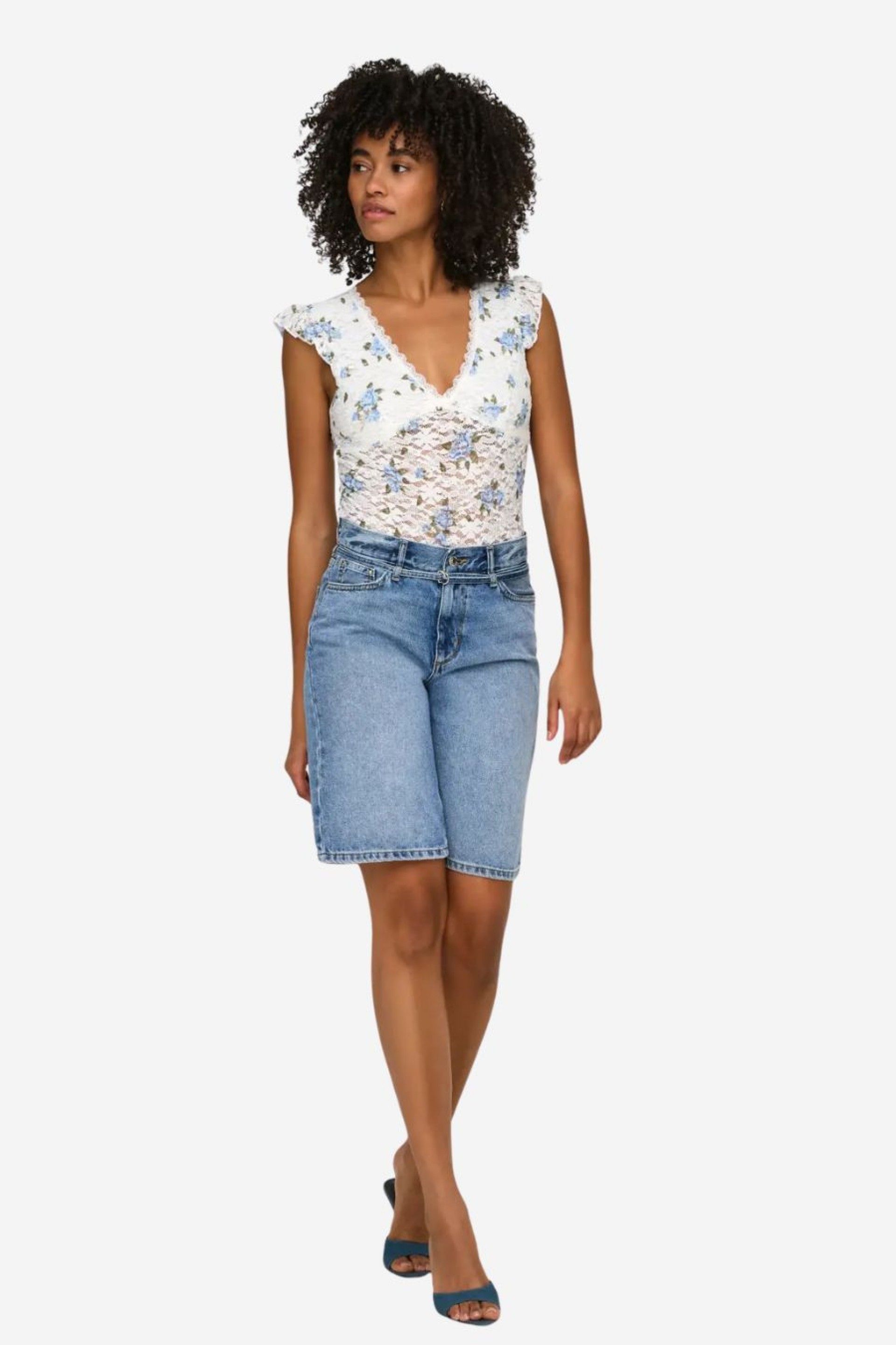 Calção Only Jeans Ella MW Long Shorts