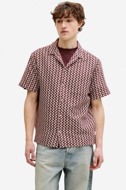 Camisa Jack Jones Montauk Crochet manga curta