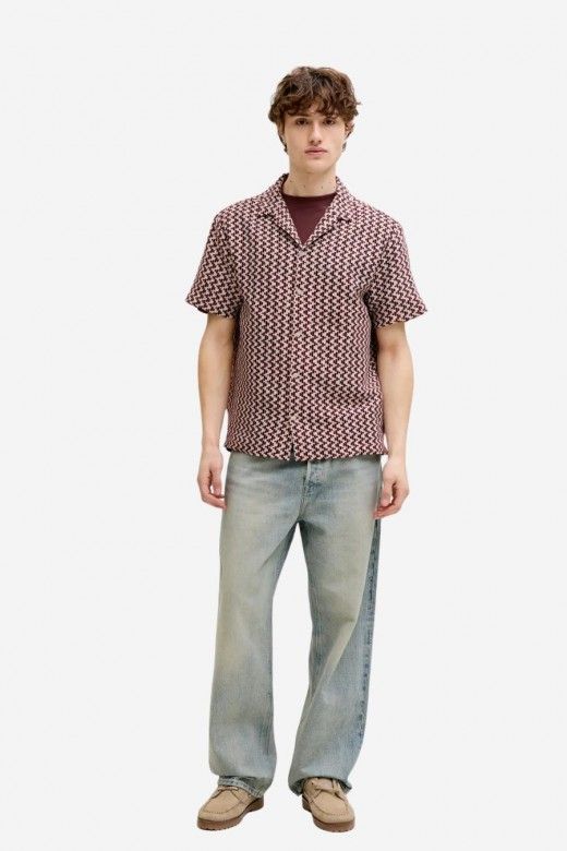 Camisa Jack Jones Montauk Crochet manga curta Camisa Jack Jones Montauk Crochet manga curta