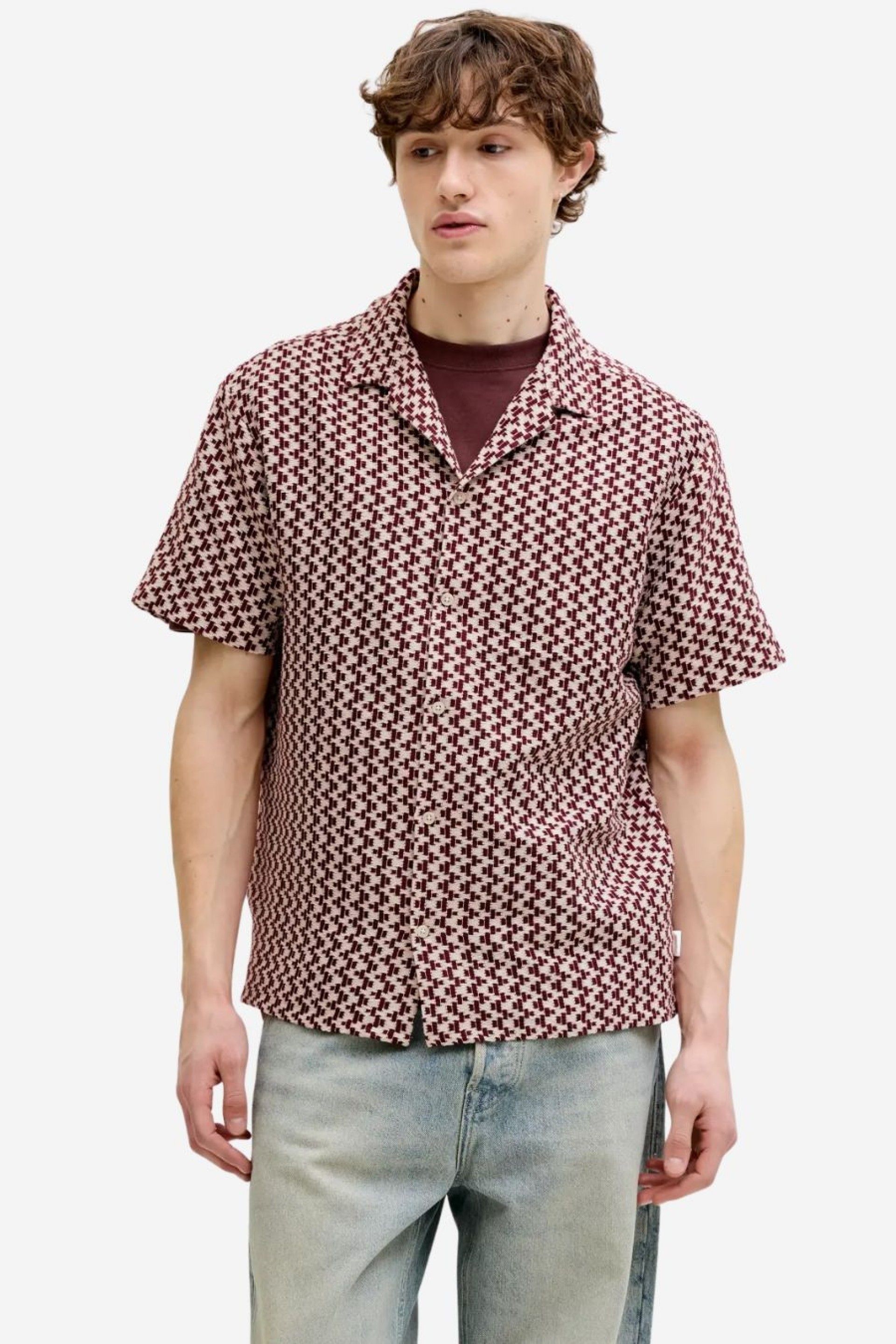 Camisa Jack Jones Montauk Crochet manga curta