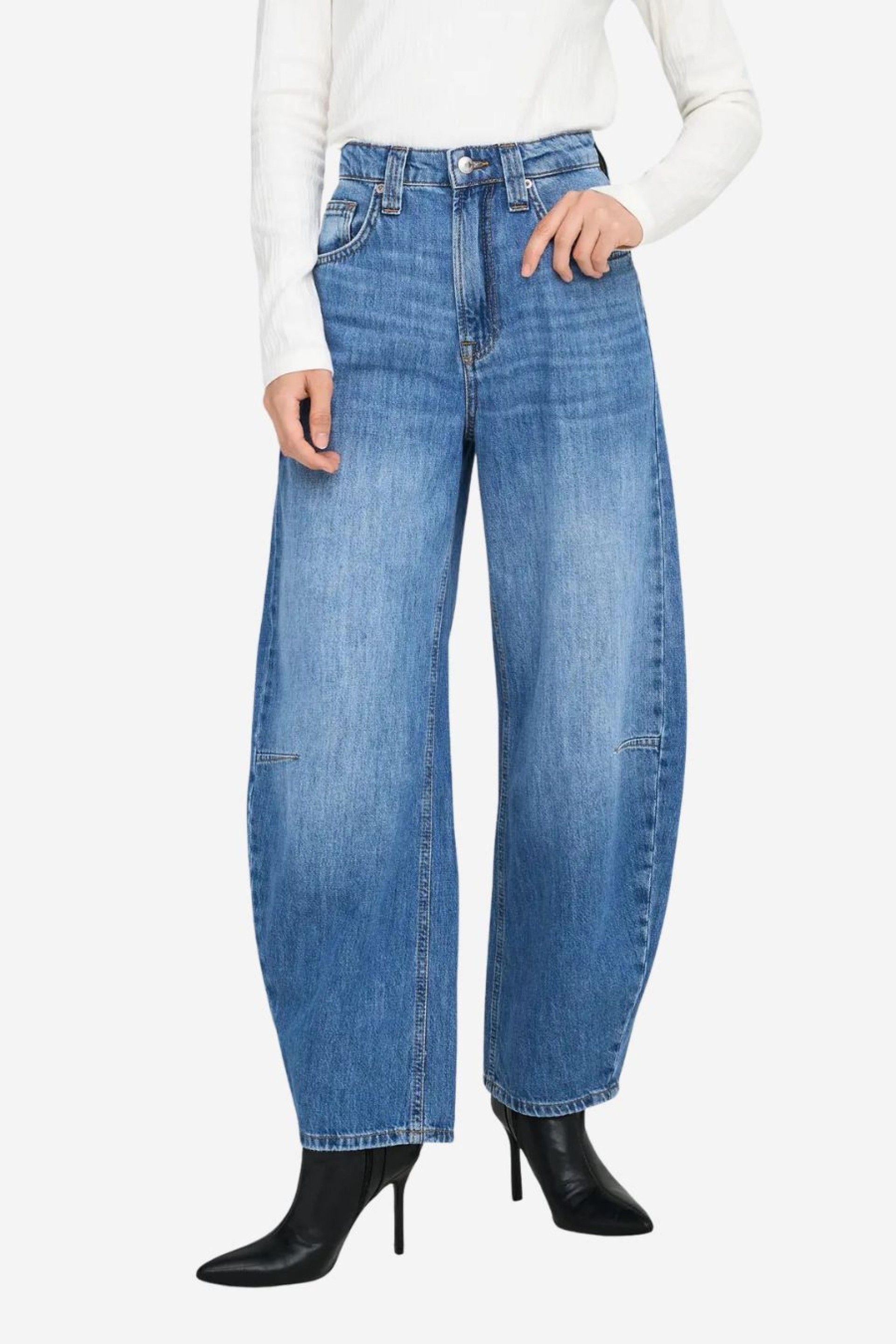 Calça Jeans Only Frankie HW Ank Barrel Denim