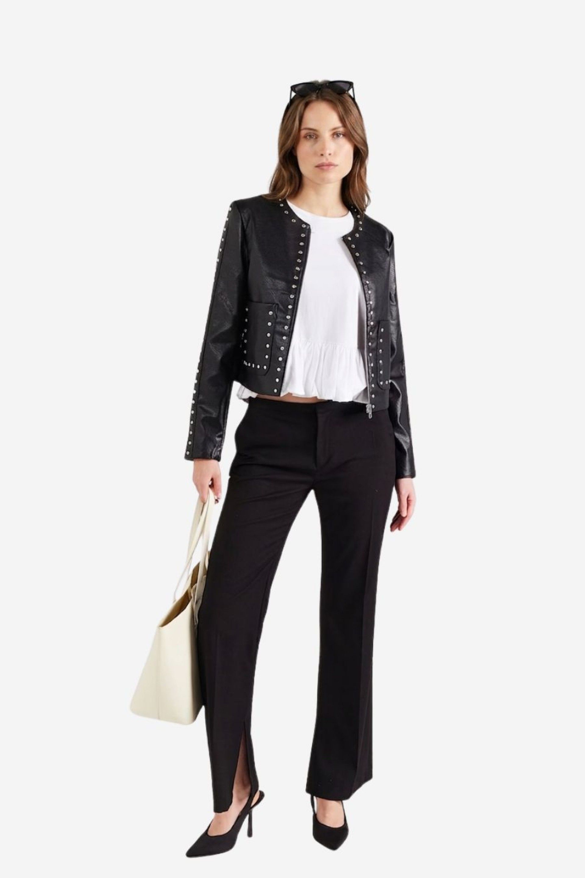 Casaco Mulher Faux Leather LULA STUD ONLY