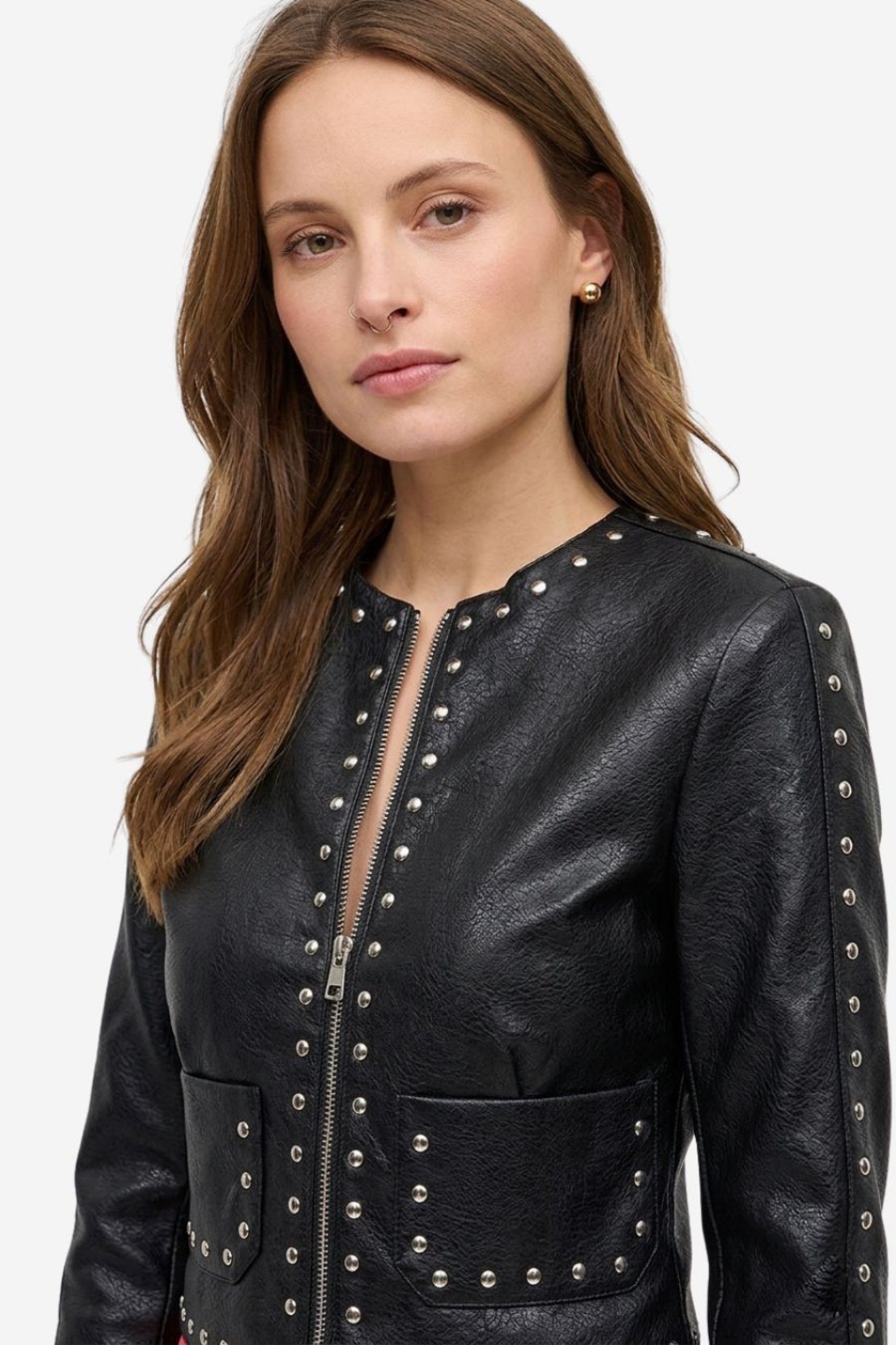 Casaco Mulher Faux Leather LULA STUD ONLY