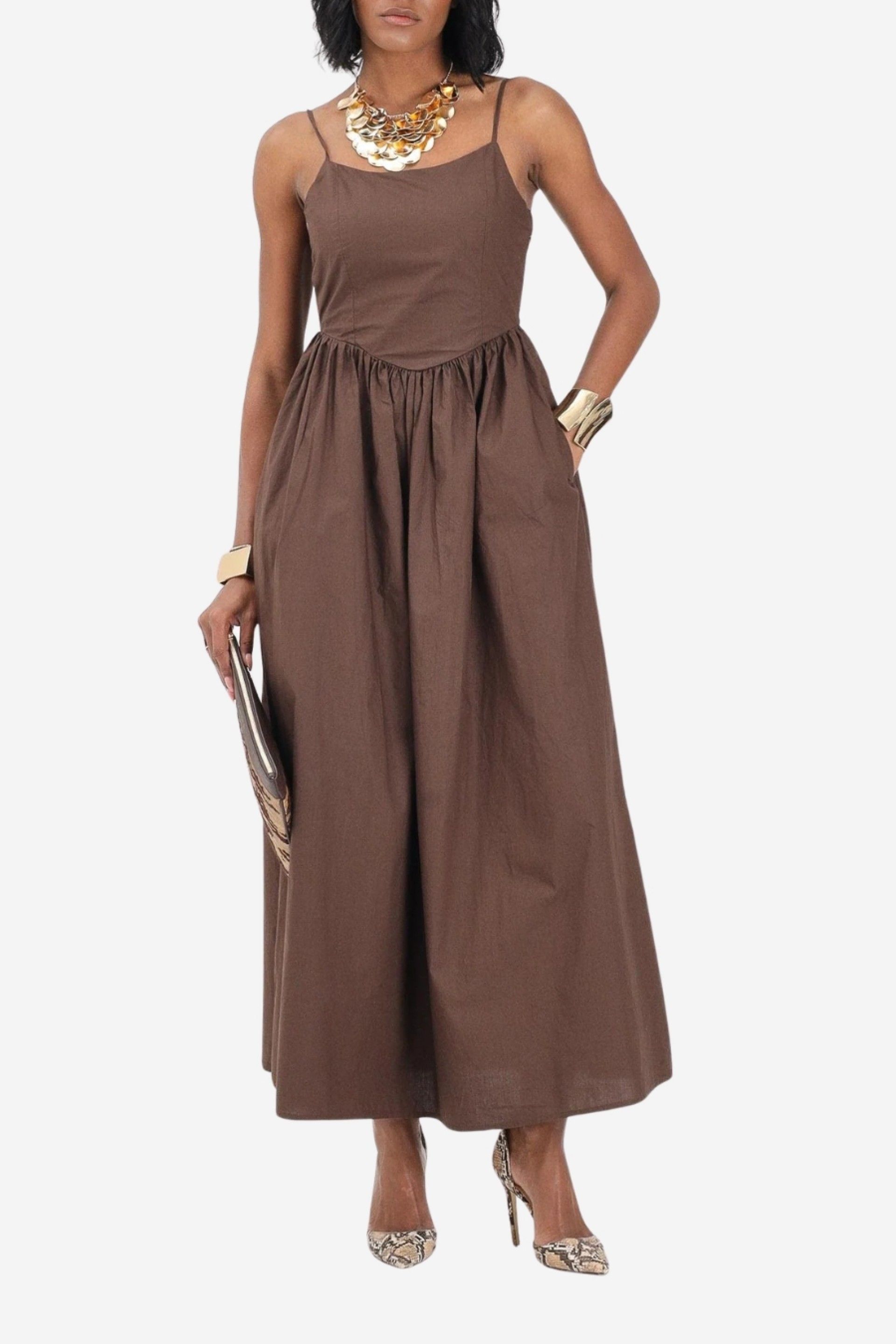 Vestido Only Likara Strap Waist Long