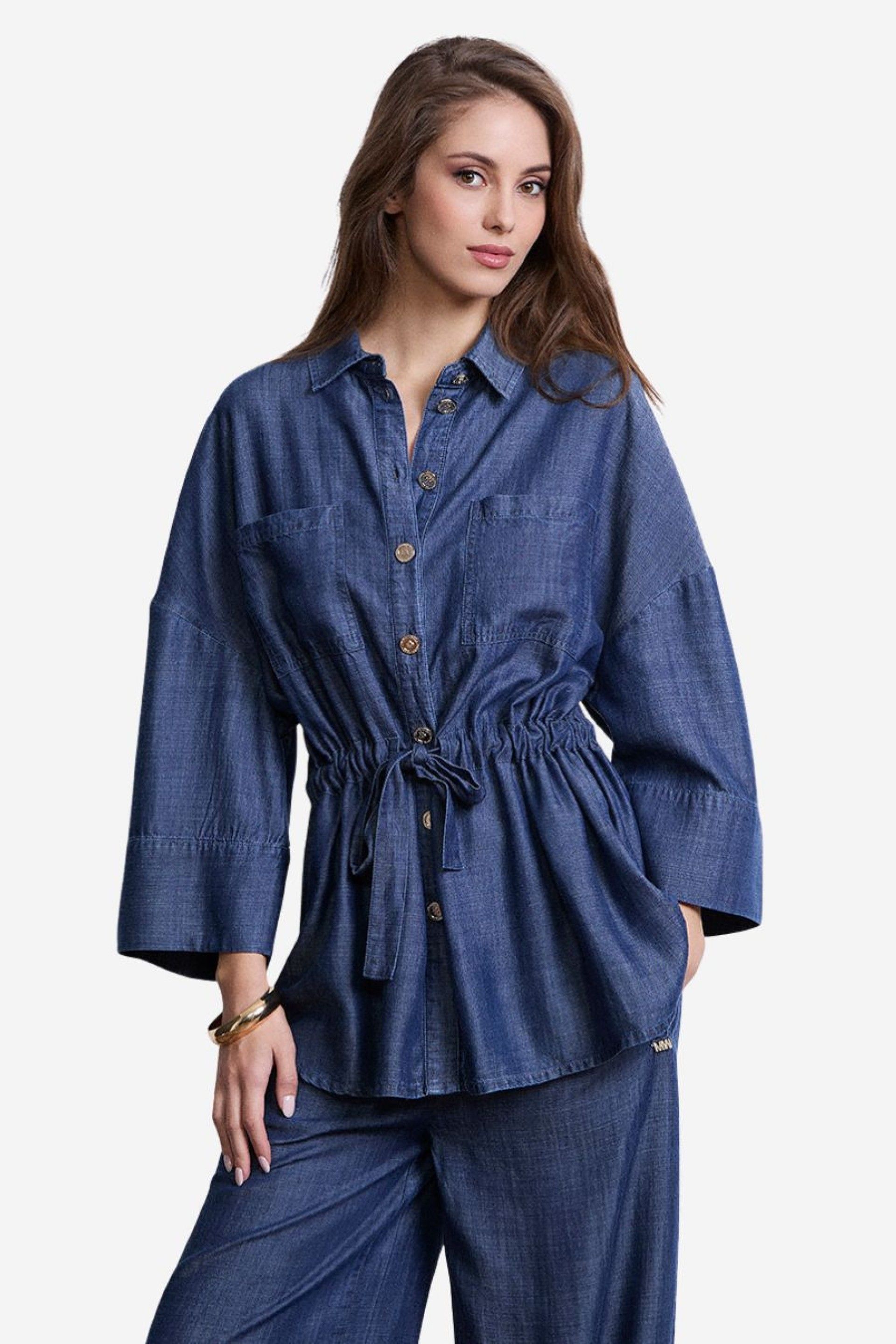 Camisa Mulher Tencel Denim Markup