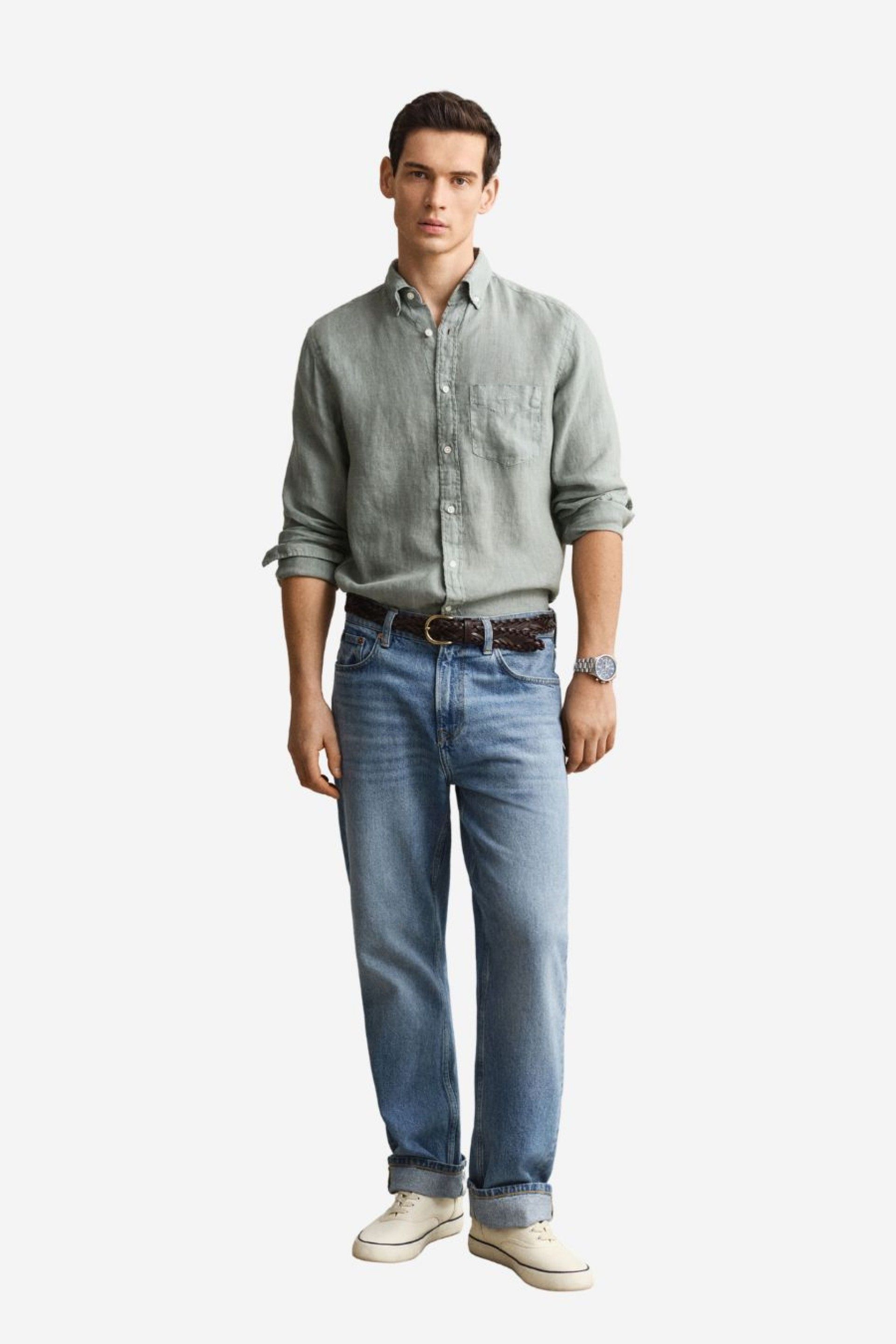 Camisa Gant Linen Reg