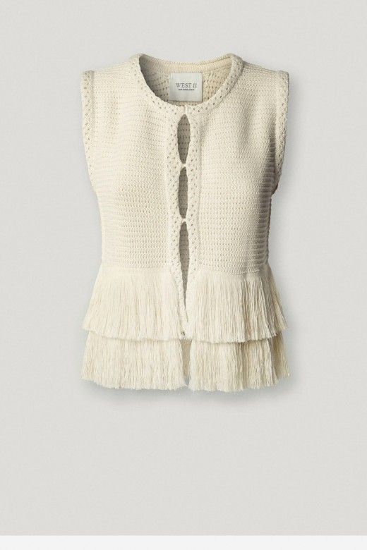 Colete Mulher Croché Pepe Jeans W11 Katarina Colete Mulher Croché Pepe Jeans W11 Katarina