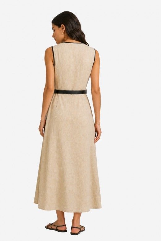 Vestido Vila Jasmine S/L Midi com cinto Vestido Vila Jasmine S/L Midi com cinto