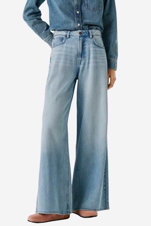 Calça Jeans Mulher Wide Leg Pepe Jeans Calça Jeans Mulher Wide Leg Pepe Jeans