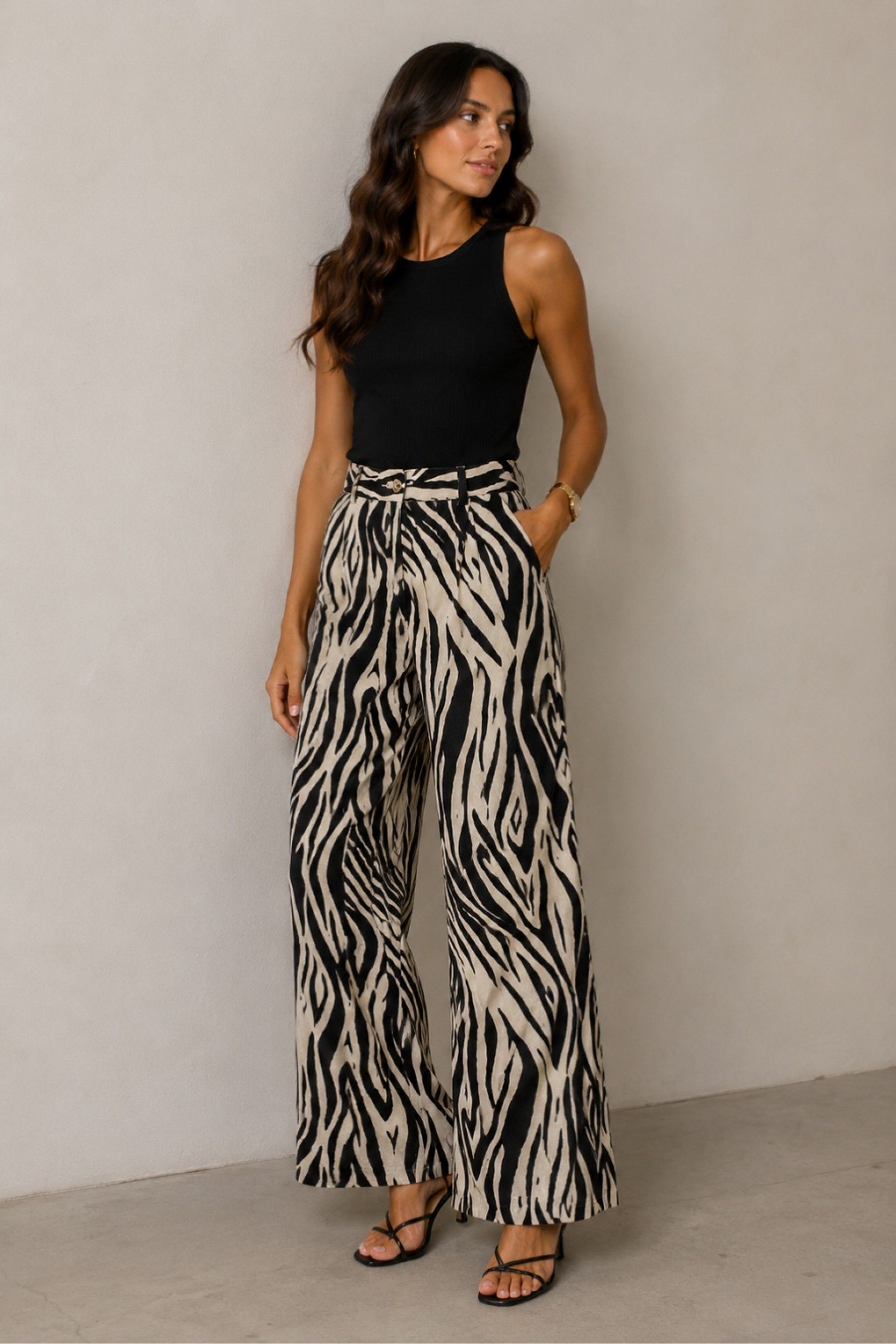 Vero Moda Mymilo Nila Calça Estampado Zebra Mulher