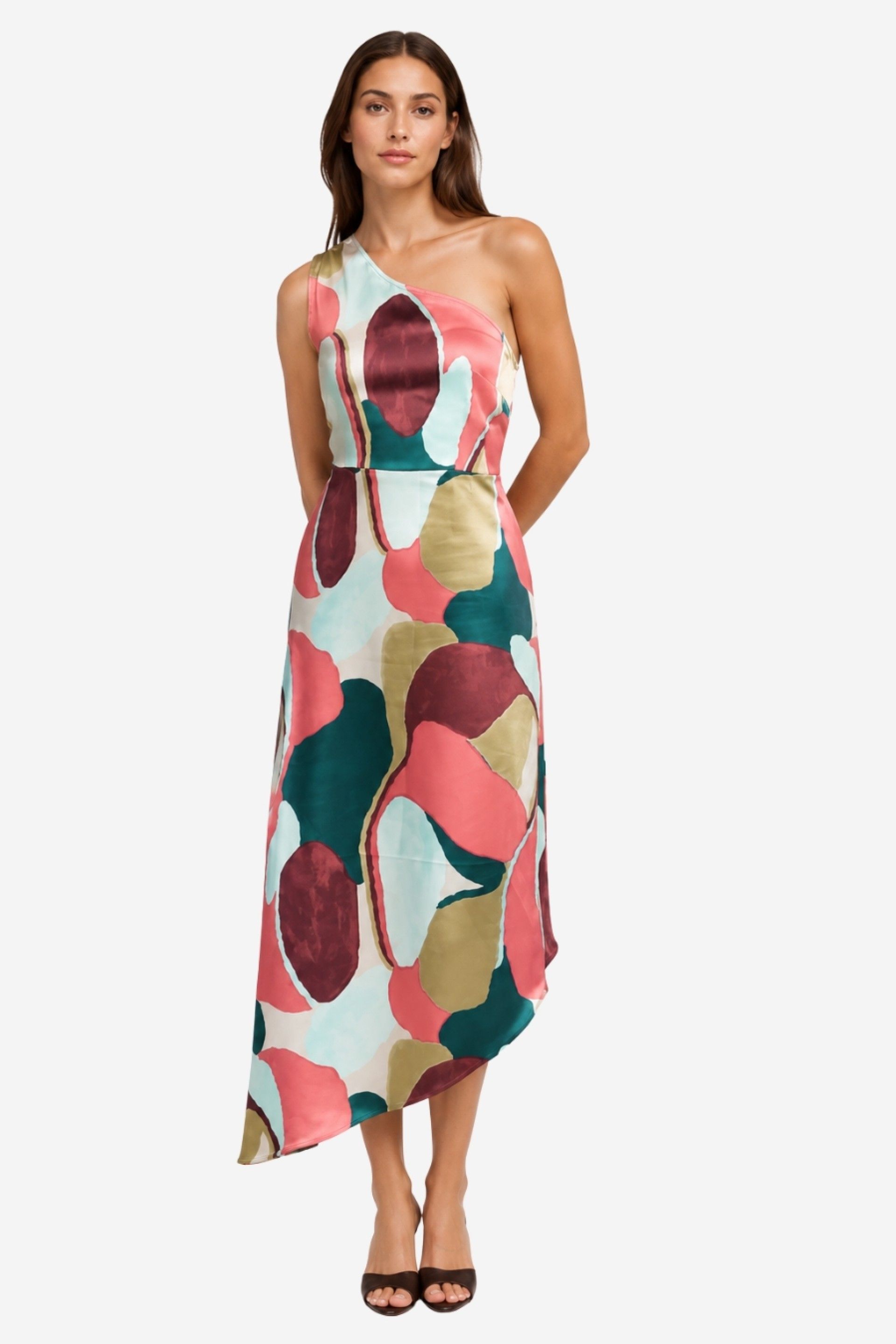 VILA Salmira Kai Vestido Estampado Midi Mulher