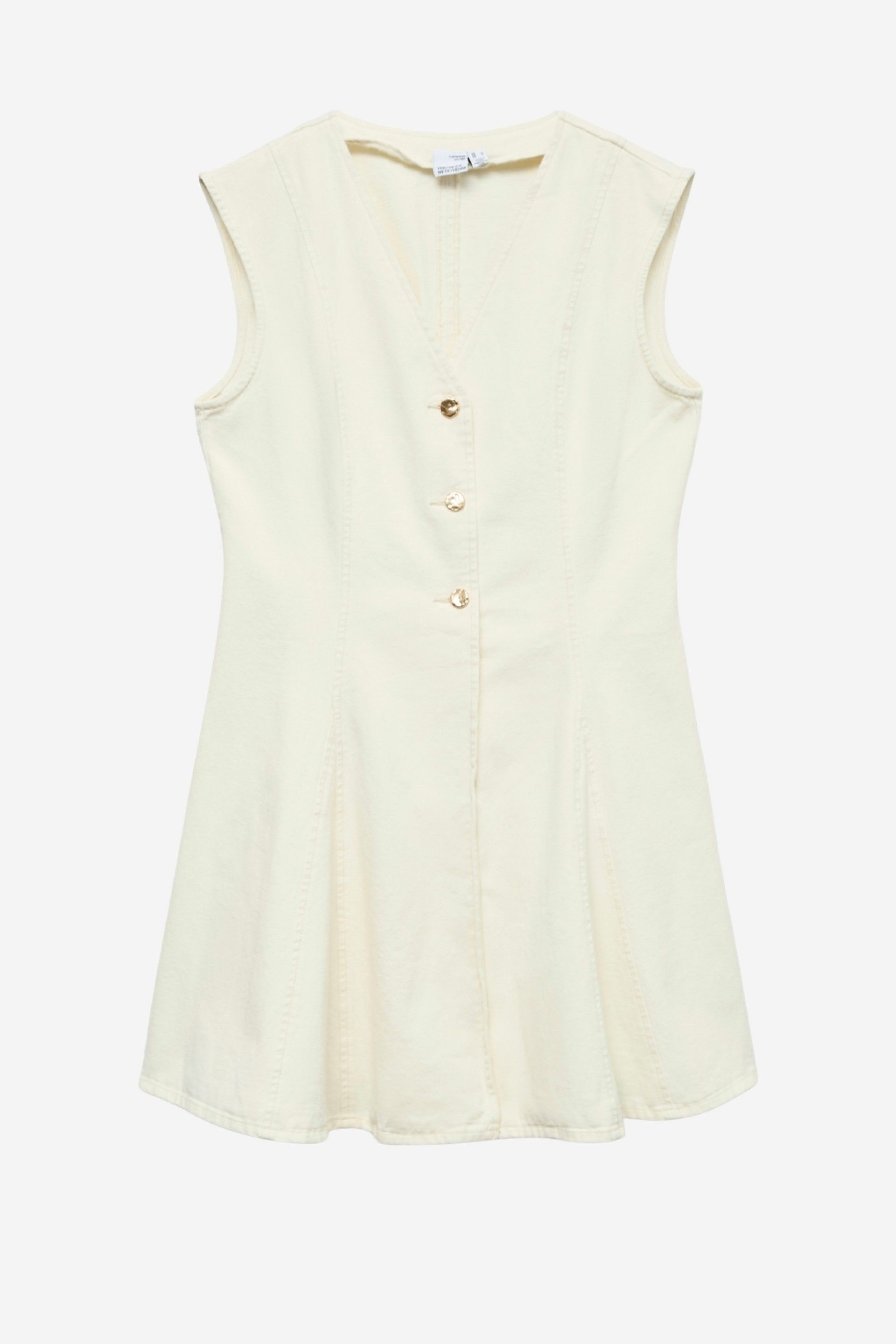 Vestido Denim Vero Moda Malle curto Crú