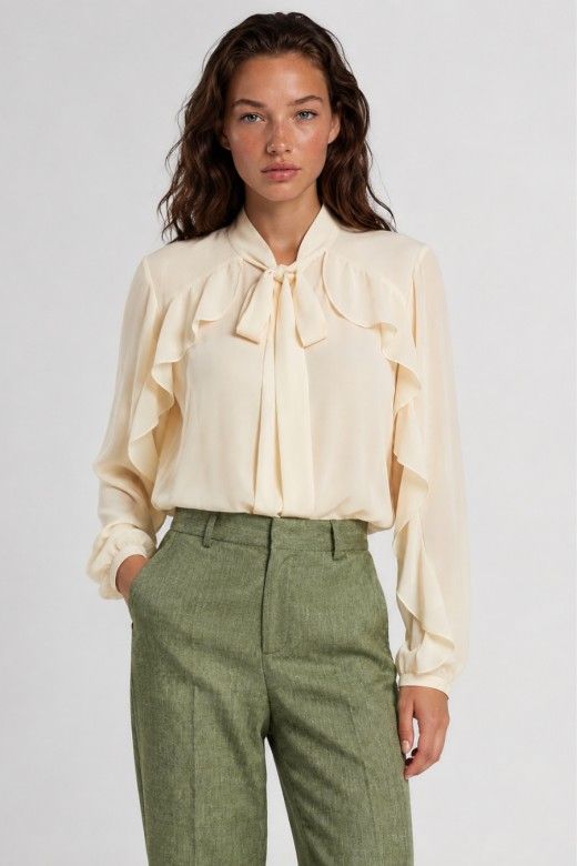 Top Blusa Vero Moda Laney com folhos Top Blusa Vero Moda Laney com folhos