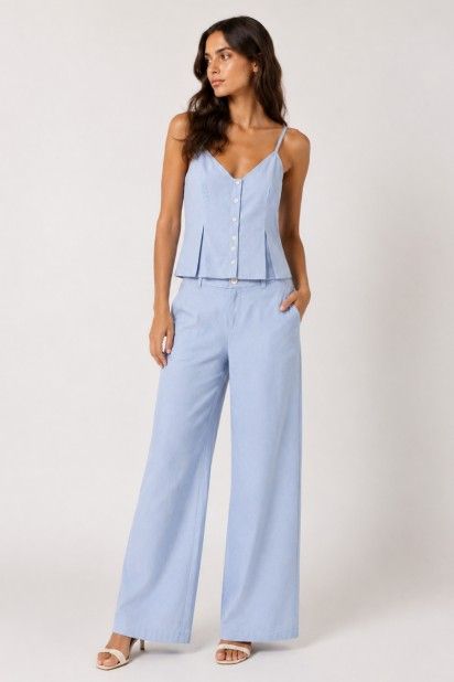 Top Vero Moda Norma Chambray Singlet Strap
