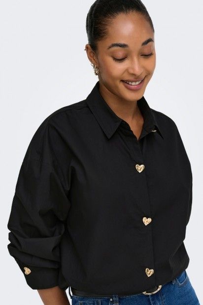 Blusa Only Kiri Bot�o Dourado
