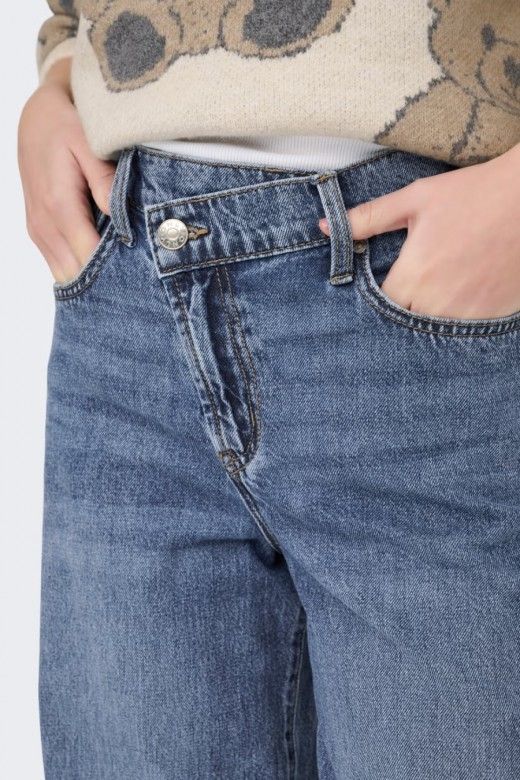 ONLY Hope Calça Jeans Perna Larga Cintura Média Mulher ONLY Hope Calça Jeans Perna Larga Cintura Média Mulher