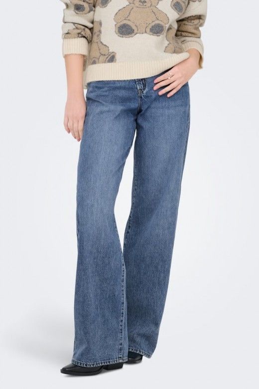 ONLY Hope Calça Jeans Perna Larga Cintura Média Mulher ONLY Hope Calça Jeans Perna Larga Cintura Média Mulher