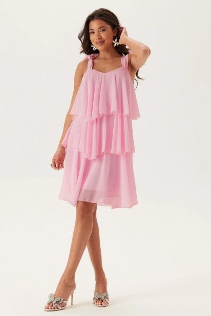 Vestido FELICIA Tiestrap Ruffle curto VERO MODA