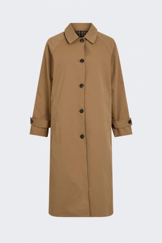 Casaco Trench Coat Vila Tenela Reversivel Casaco Trench Coat Vila Tenela Reversivel