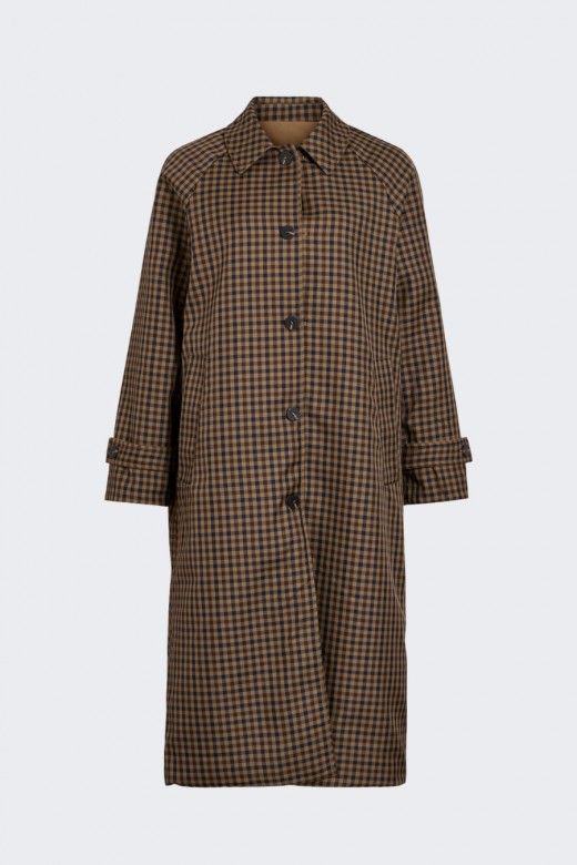 Casaco Trench Coat Vila Tenela Reversivel Casaco Trench Coat Vila Tenela Reversivel