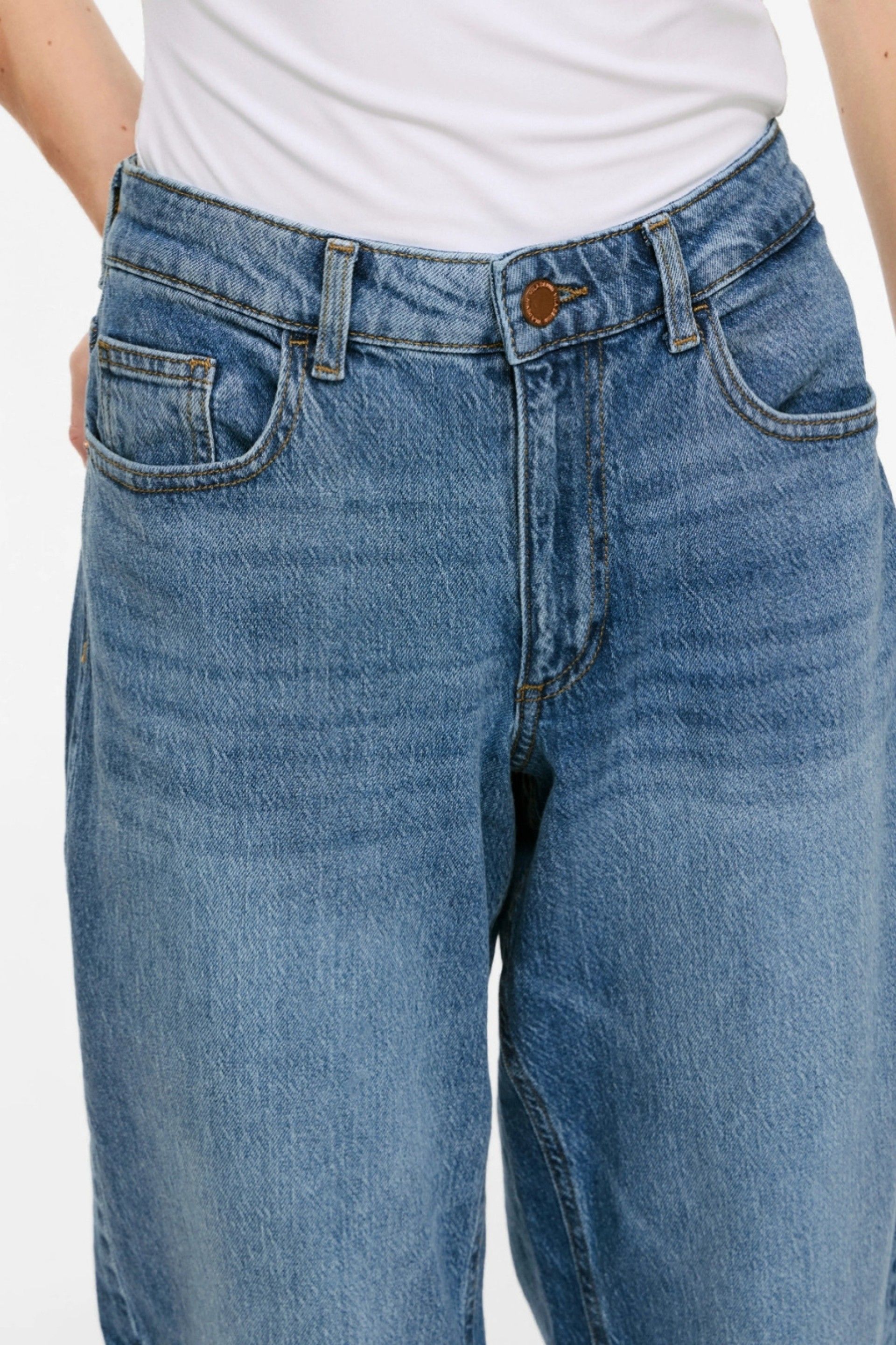 Calça Jeans Vila Brandy RW Barrel Denim
