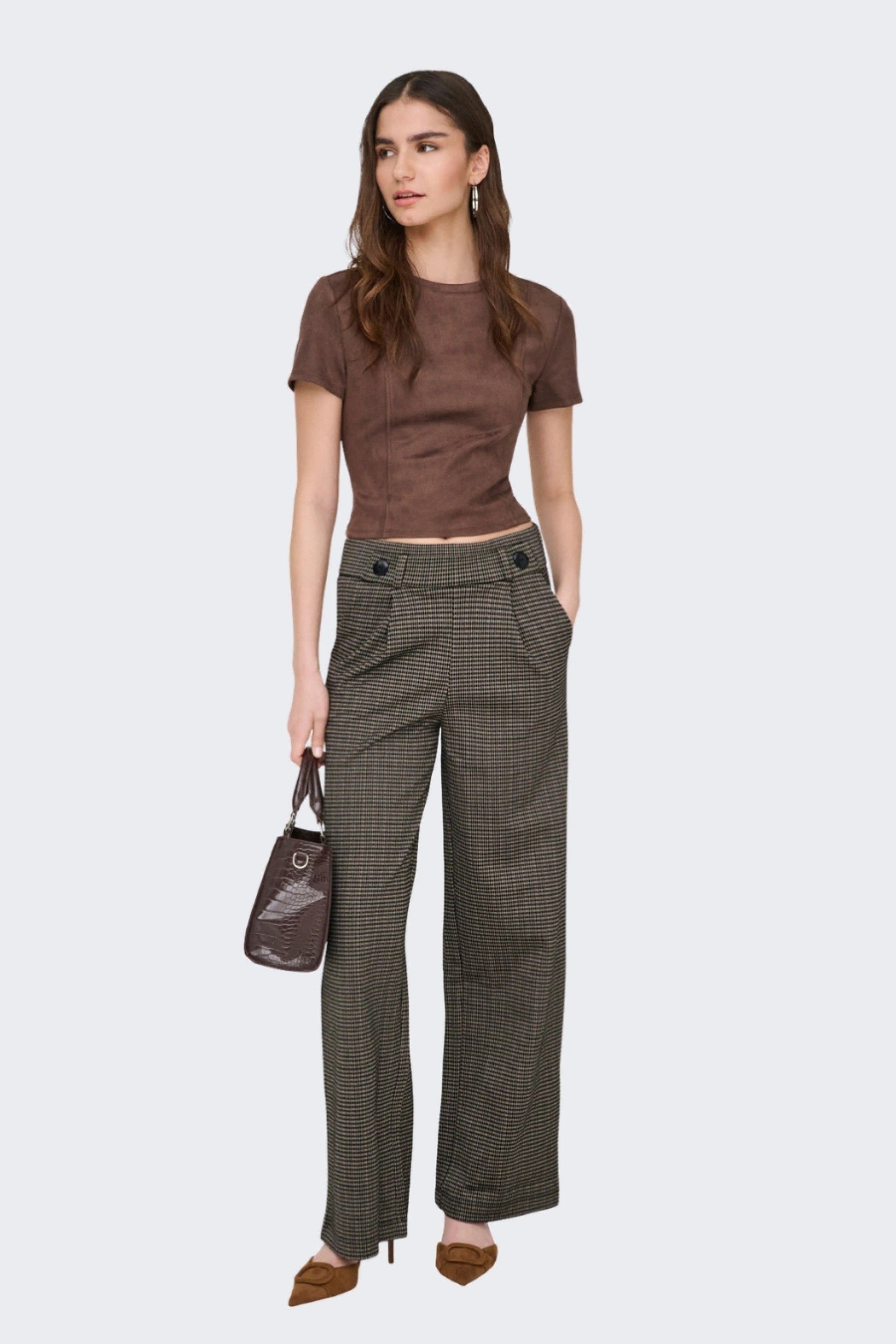 Calça JDY Geggo Mia Long Xadrez