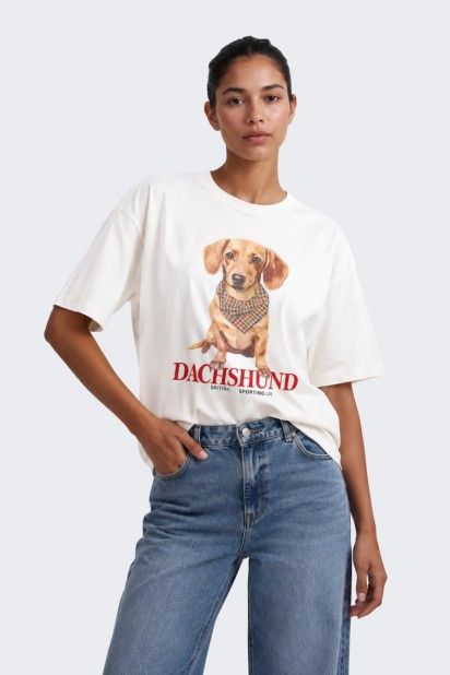 Top Only Vivvi Lovely JRS Print Dog