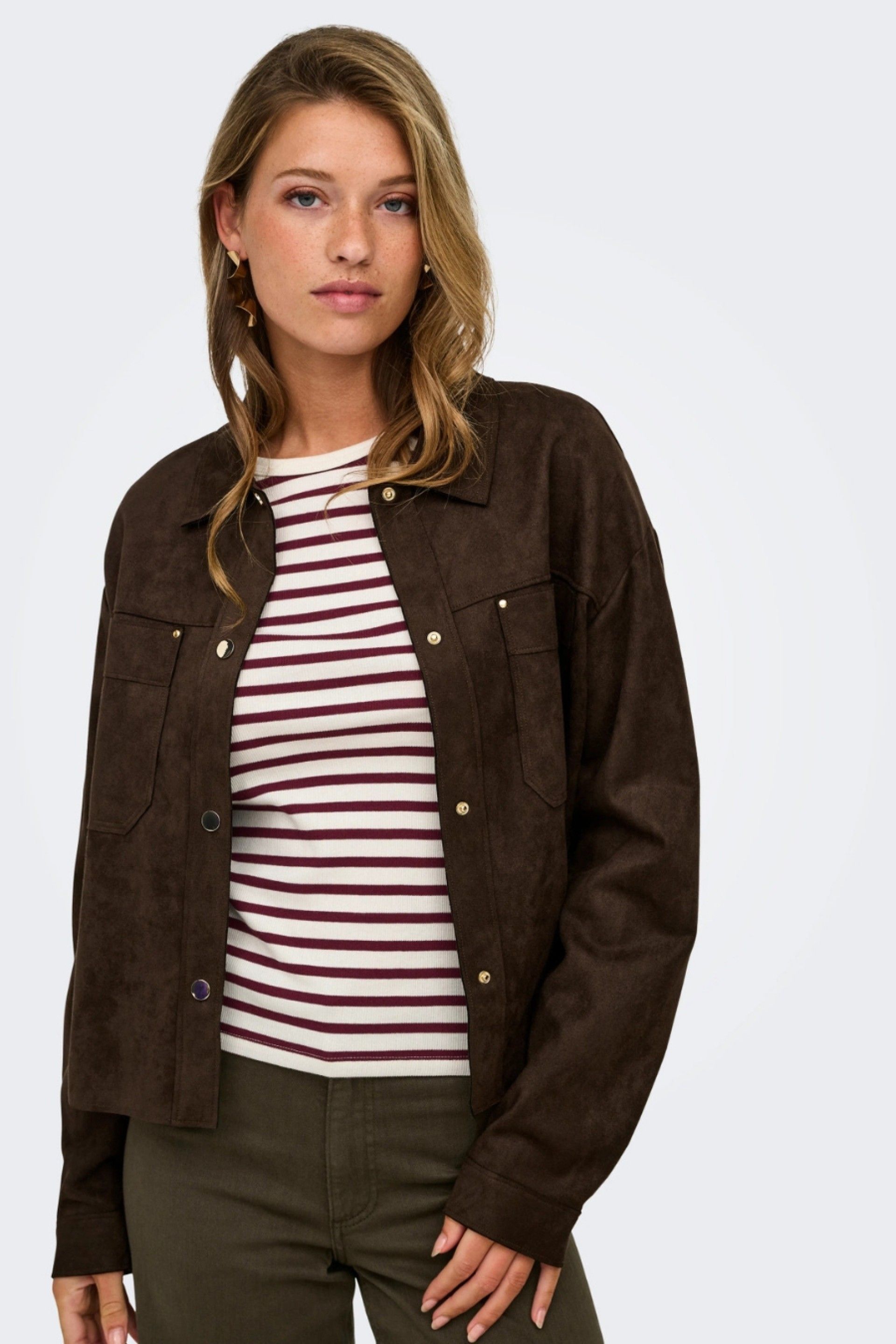 Blusa Camisa JDY Julle Fake Suede
