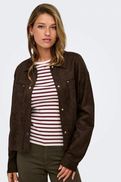 Blusa Camisa JDY  Julle Fake Suede