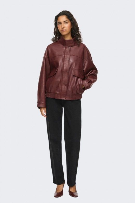 Casaco Vila Fima Faux Leather Bomber Casaco Vila Fima Faux Leather Bomber